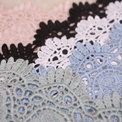 Little lane lace 8CM Width Europe Crown Pattern Inelastic Embroidery Lace Trim,Curtain Tablecloth Slipcover Bridal DIY Clothing/Accessories.(4 Yards in one Package) (Black) - Image 3