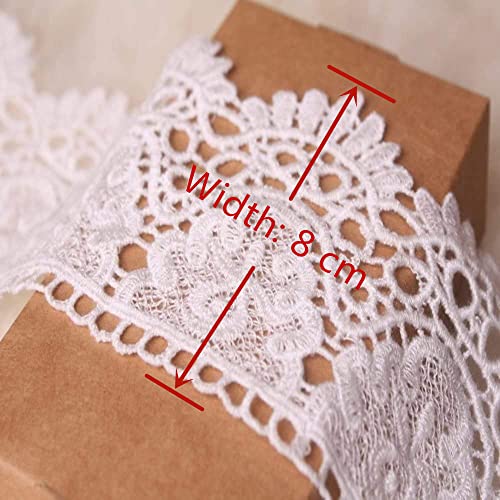 Little lane lace 8CM Width Europe Crown Pattern Inelastic Embroidery Lace Trim,Curtain Tablecloth Slipcover Bridal DIY Clothing/Accessories.(4 Yards in one Package) (Black) - Image 5