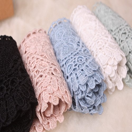 Little lane lace 8CM Width Europe Crown Pattern Inelastic Embroidery Lace Trim,Curtain Tablecloth Slipcover Bridal DIY Clothing/Accessories.(4 Yards in one Package) (Black) - Image 4