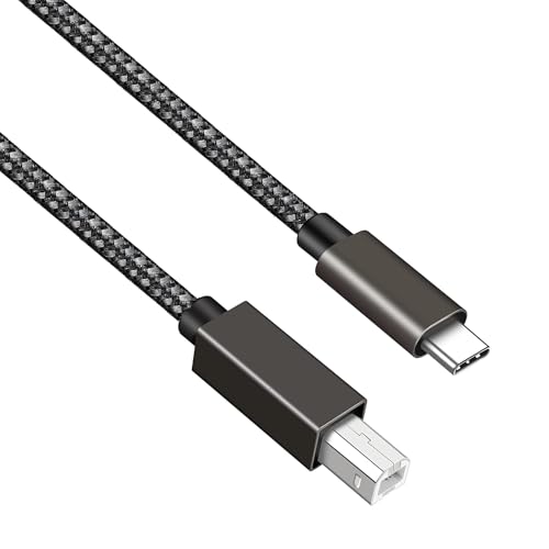 ienza 6FT Long USB B to USB C Printer/MIDI Cable for MacBook, PC, Laptop, MIDI Keyboard, DJ Controller, DAC, HP, Canon, Brother, Samsung, Dell, Epson, Lexmark, Xerox, Dymo & Other Printers & Scanners - Image 1