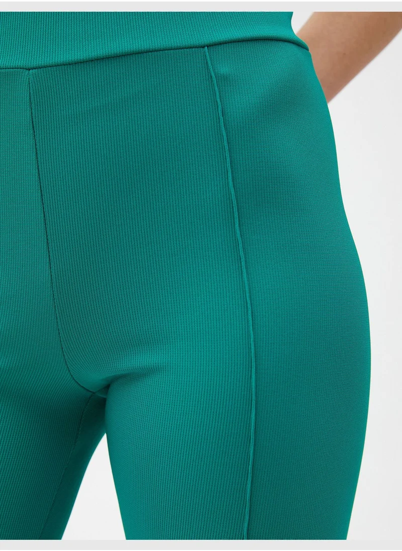 KOTON Elastic Waist Ribbed Short Leggings