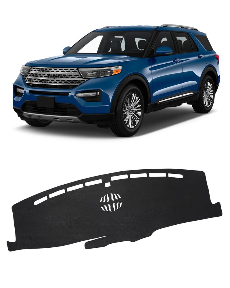 FIILINES Dash Cover for 20202025 Ford Explorer Dashboard Mat Cover Sunshade Nonslip Mesh Protector No Glare Black