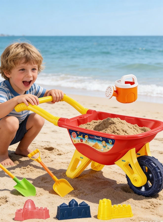 ألعاب الشاطئ، 8 قطألعاب شاطئية، عربة شاطئ كبيرة جدًا، 7 قطع من ألعاب الشاطئ الرملية للأطفال الصغار، بناء قلعة مع عربة شاطئ، زجاجة ماء ومجارف للأطفال، مجموعة بناء قلعة رملية، ألعاب صندوق رمل للأطفال من عمر 3 سنوات فما فوقع من ألعاب بناء قلعة رملية للأطفال الصغار، مع عربة شاطئية وزجاجة مياه ومجارف للأطفال، مجموعة بناء قلعة رملية، ألعاب صندوق رمل للأطفال الأولاد والبنات من سن 3 سنوات فما فوق - Image 3