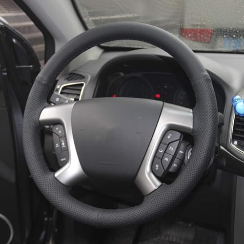 JI Loncky Genuine Leather Steering Wheel Cover for Chevrolet 2008-2013 Silverado 1500 /Silverado 2500 3500/2007-2014 Tahoe/2007-2014 Suburban 1500/2007-2013 Avalanche 1500/2009-2015 Traverse/Express - Image 2