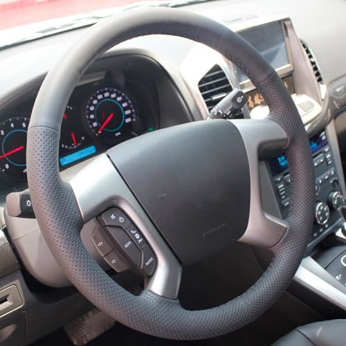 JI Loncky Genuine Leather Steering Wheel Cover for Chevrolet 2008-2013 Silverado 1500 /Silverado 2500 3500/2007-2014 Tahoe/2007-2014 Suburban 1500/2007-2013 Avalanche 1500/2009-2015 Traverse/Express - Image 3