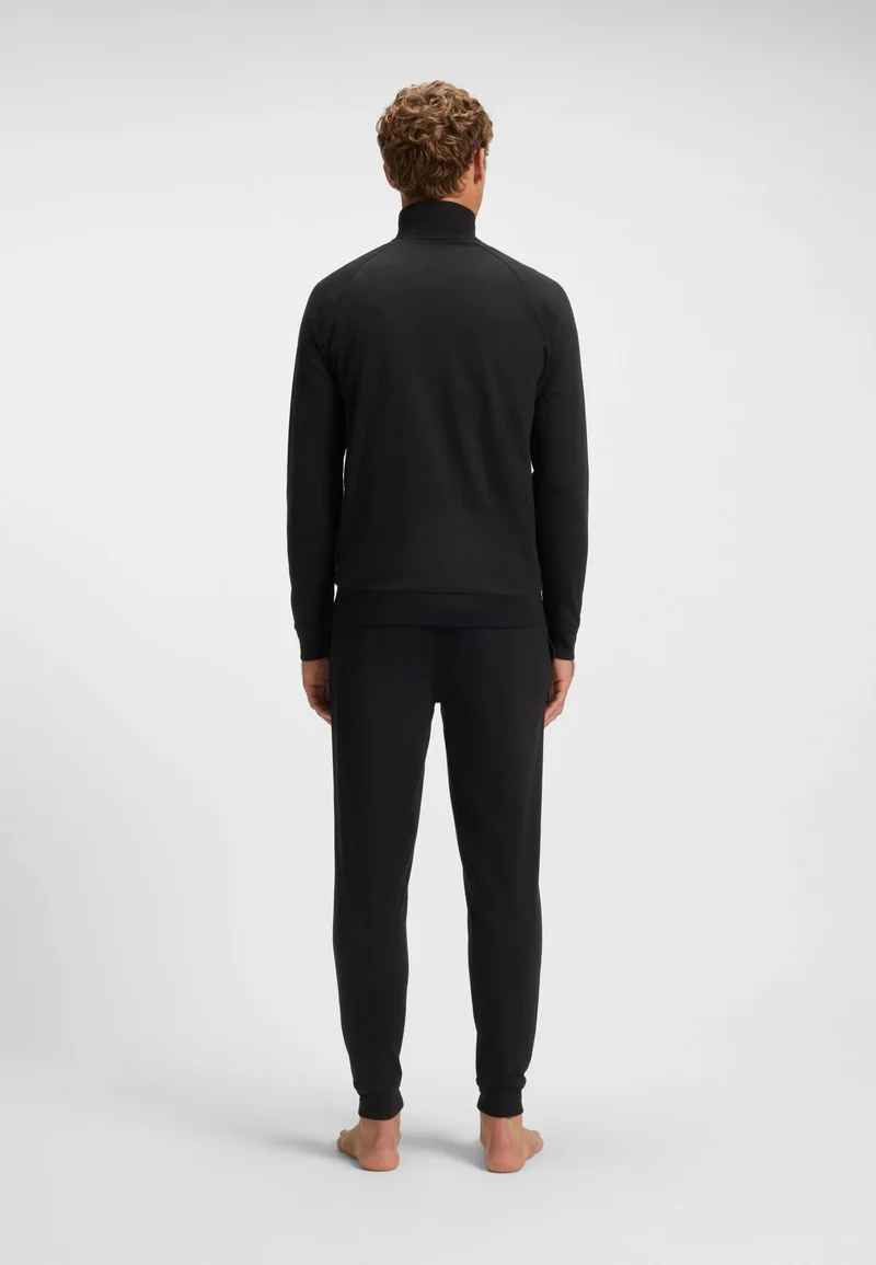 بوس جاكيت قطن تيري مخطط بشعار