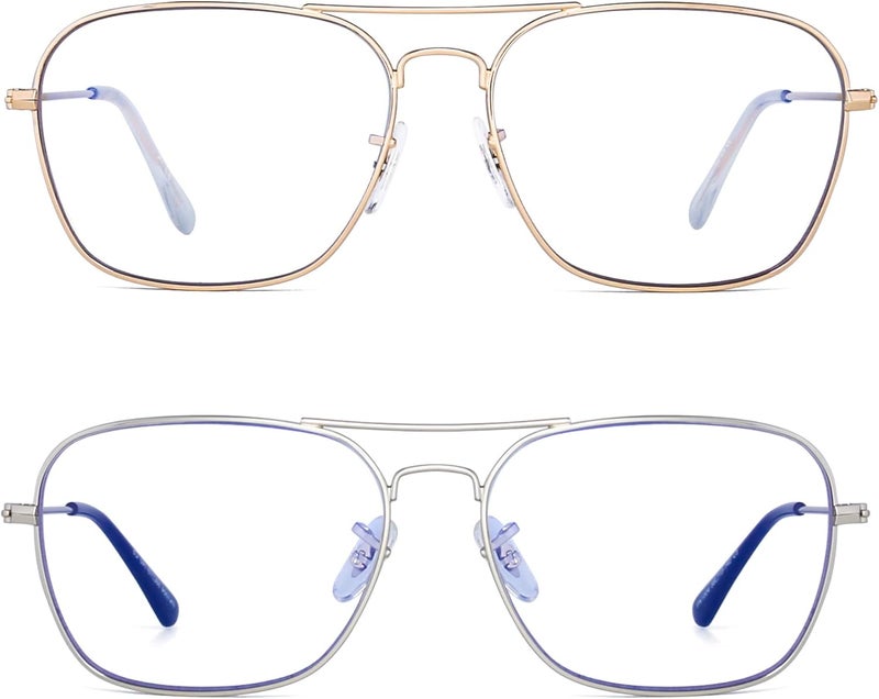 JM Aviator Blue Light Blocking Computer Glasses, Square Eye Protect Video Eyeglasses Anti Glare Men Women - Image 3