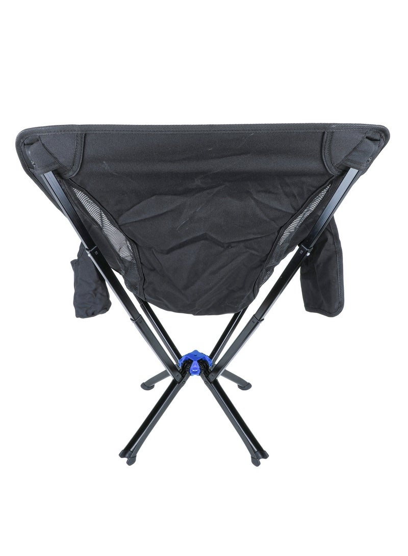 الغافة كرسي محمول سريع التركيب، كرسي مريح للاستخدام الخارجي، كرسي تخييم صغير الحجم قابل للطي، مصنوع من الألومنيوم خفيف الوزن والمتين للتخييم والنزهات والشواء والشاطئ وجانب الملعب (أسود) - Image 3