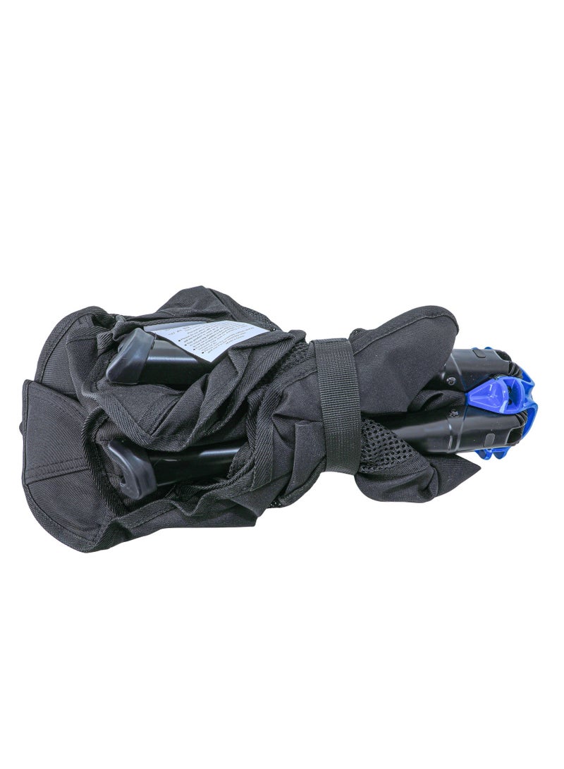 الغافة كرسي محمول سريع التركيب، كرسي مريح للاستخدام الخارجي، كرسي تخييم صغير الحجم قابل للطي، مصنوع من الألومنيوم خفيف الوزن والمتين للتخييم والنزهات والشواء والشاطئ وجانب الملعب (أسود) - Image 5