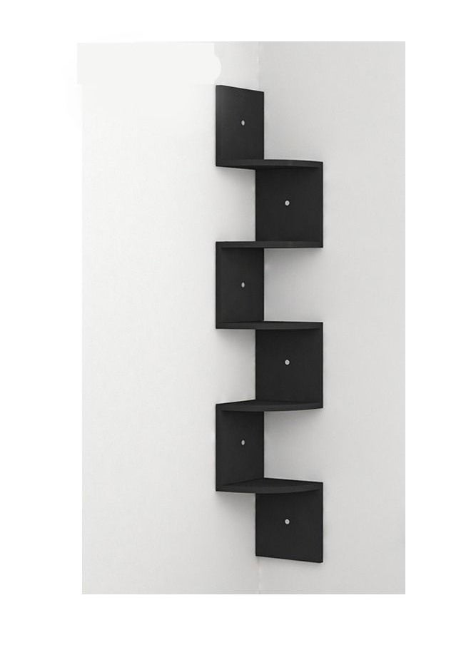 fashionhome Wall Mounted Floating Shelf Wood Decorative Rack Black 20 x 20 x 125 cm  - Image 2