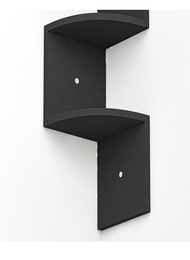 fashionhome Wall Mounted Floating Shelf Wood Decorative Rack Black 20 x 20 x 125 cm  - Image 5