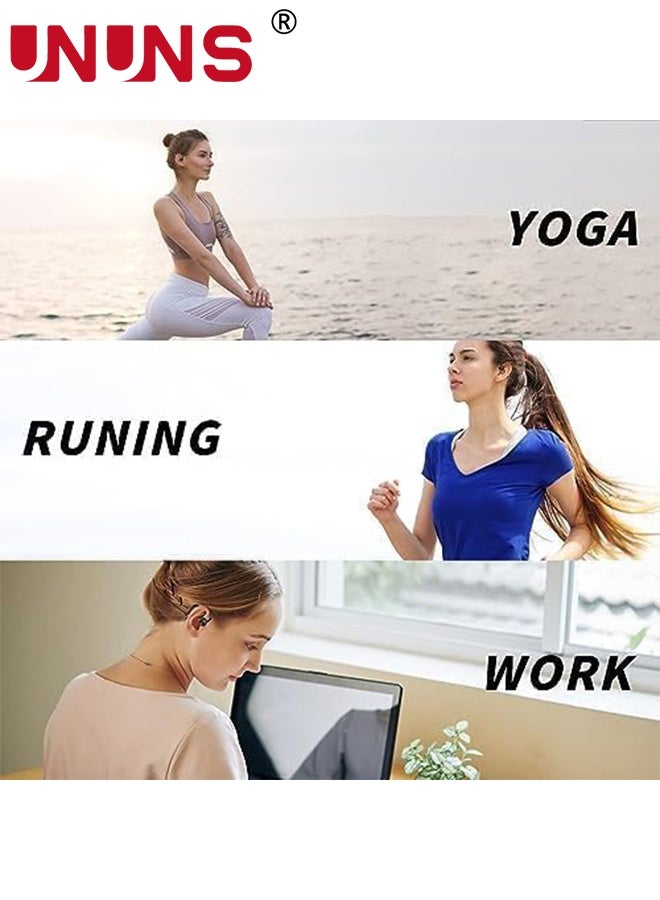 UNUNS Bone Conduction Headphones,Wireless Bluetooth 5.3 Air Conduction Headset,Open Ear Headphones With Built-in Mic,HiFi Stereo Sound Earphones,30Hrs Sports Headset With Power Display,For Cycling Running - Image 3