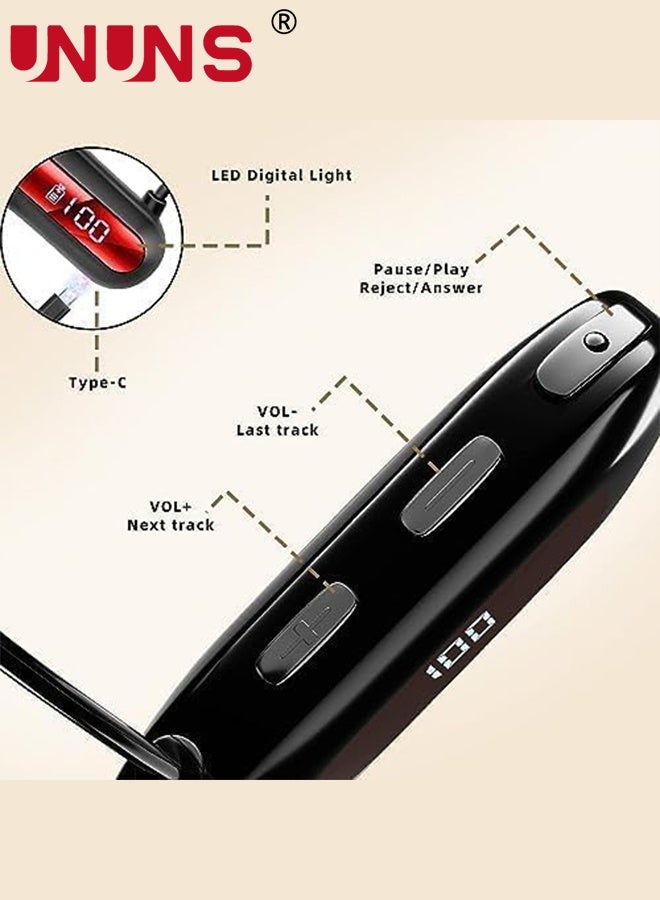 UNUNS Bone Conduction Headphones,Wireless Bluetooth 5.3 Air Conduction Headset,Open Ear Headphones With Built-in Mic,HiFi Stereo Sound Earphones,30Hrs Sports Headset With Power Display,For Cycling Running - Image 5