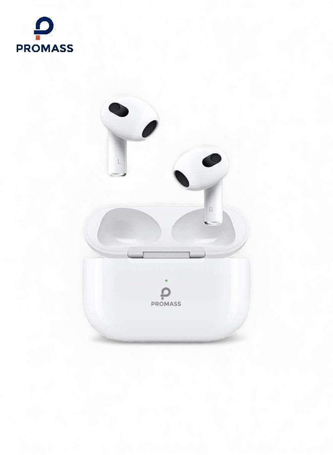 بروماس سماعة راس بلوتوث تي دبليو اس من Promass بلس الجيل الرابع اصدار جيري بخاصية الغاء الضوضاء والانبثاق،  لاجهزة اللابتوب، اندرويد/iOS، باد - ابيض - Image 1