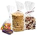 FUNSTITUTION Clear Treat Bags 200 pack 5x7 Clear Plastic Gift Bags with 4 Twist Ties 3 Mix Colors BPAfree for Packaging For Wedding Cakes Pops Gift - Image 1