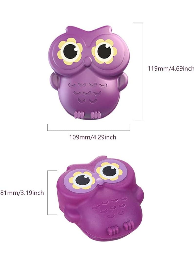 Funny Mini Owl Silicone Oven Mitts, Heat Resistant Kitchen Gloves, 2-Pack Potholders for Cooking and BBQ, Easy to Clean (Purple) - Perfect for Home Chefs!