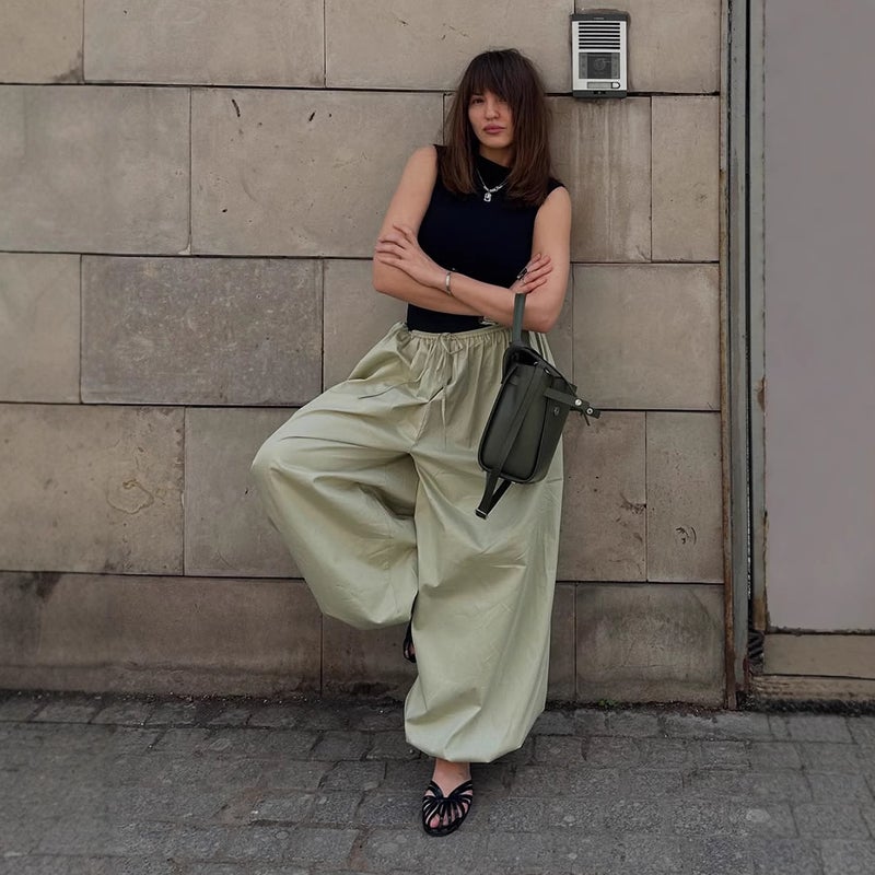 Cotton Harem Pants Wide Leg Loose Casual - Image 3