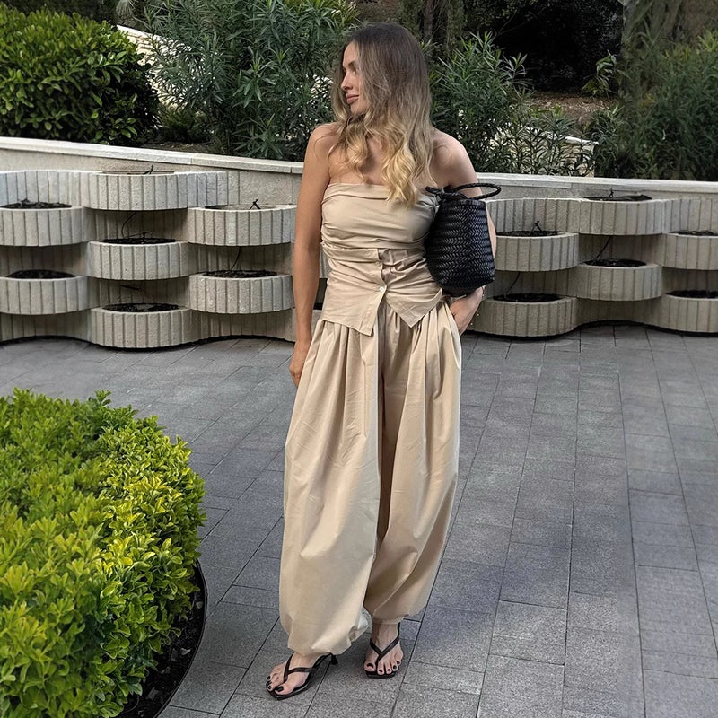 Cotton Harem Pants Wide Leg Loose Casual - Image 4