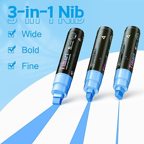 Timart Vintage 8 Pack Liquid Chalk Markers, Bold Wet & Dry Erase Marker Pens for Chalkboards Signs, Blackboards, Windows, Glass- 6mm Reversible Tip, with Chalkboard Labels - Image 2
