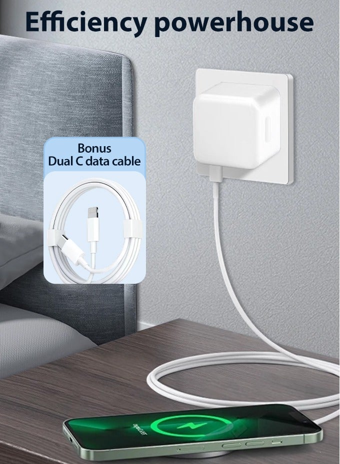 iPhone Charger Type C PD 40W Fast USB C Charger iPhone 16 Fast Charger Head Type-C Power Plug Universal Travel Adapter USB-C Plug for iPhone 16/16 Pro Max/16 Pro/16 Plus/16,etc White - Image 5