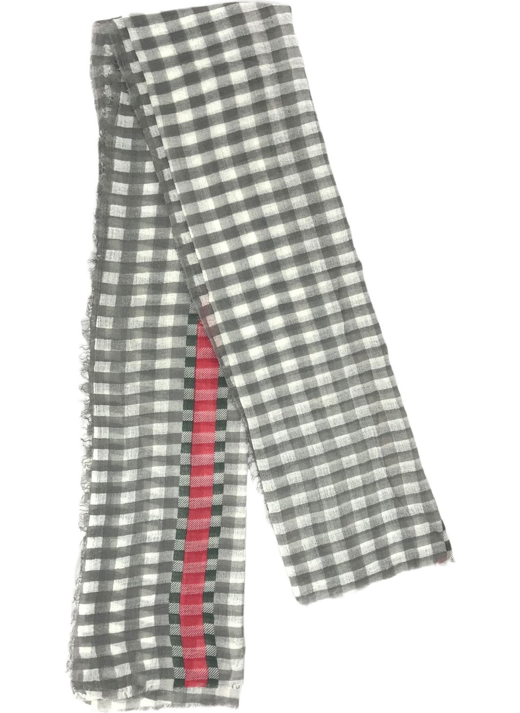 Hit Dükkan Gray White Checkered Shawl 90X180 cm  - Image 1