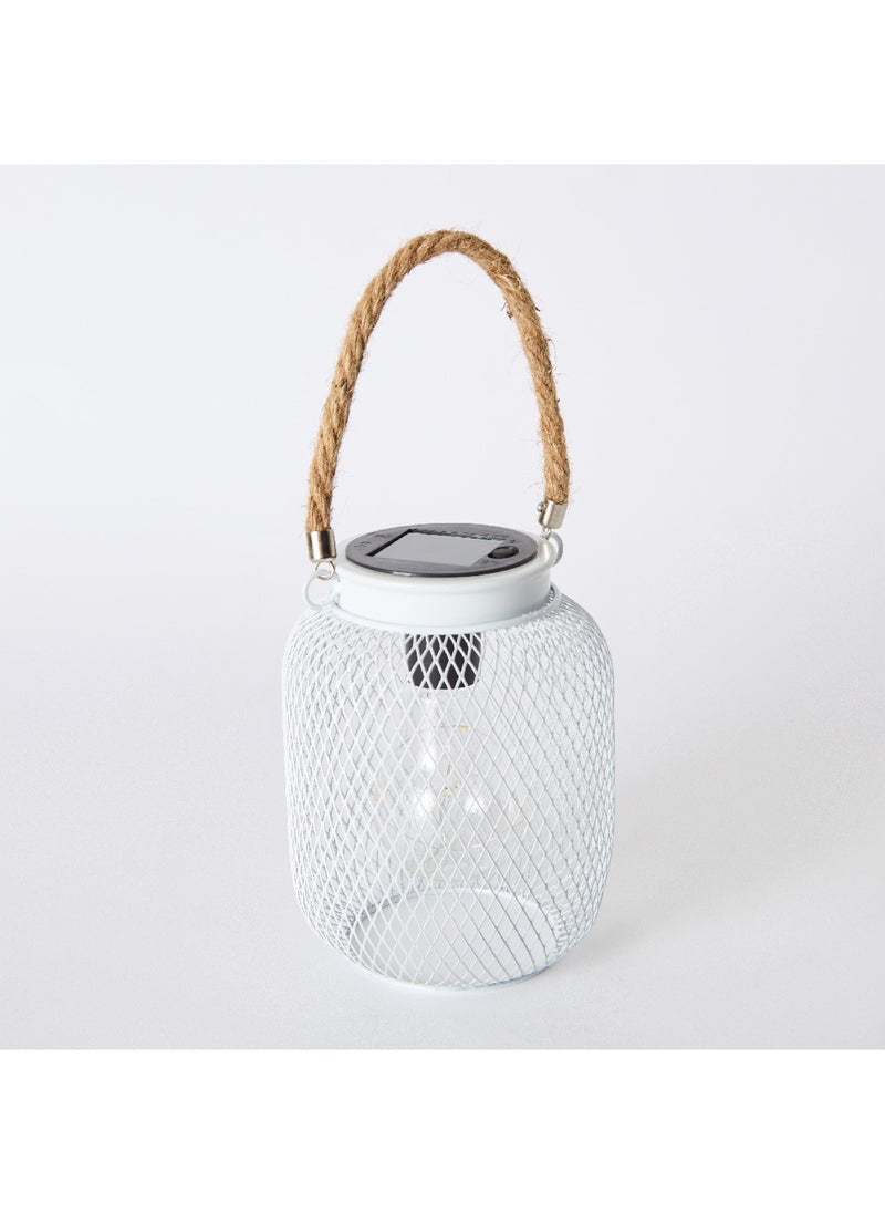 Home Box - Sera Metal 8-LED Warm White 12VxAAA NIMH 200MAH Solar Lantern 14.5 x 16 x 14.5 cm - Image 1