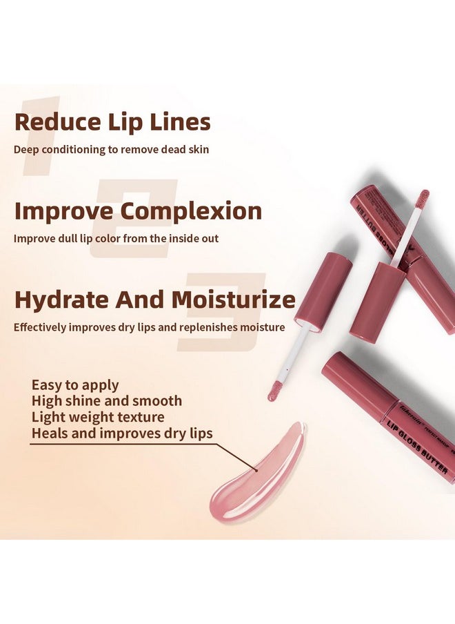 HOSAILY HOSAILY Lip Liner Butter Gloss Set, Dark Brown Plumping Lip Liner Lip Pencil Moisturizing Lightweight Lip Gloss Lip Combo, High Shine Glossy Lip Tint Lip Stain Makeup Long Lasting Lip Care for Women  - Image 3