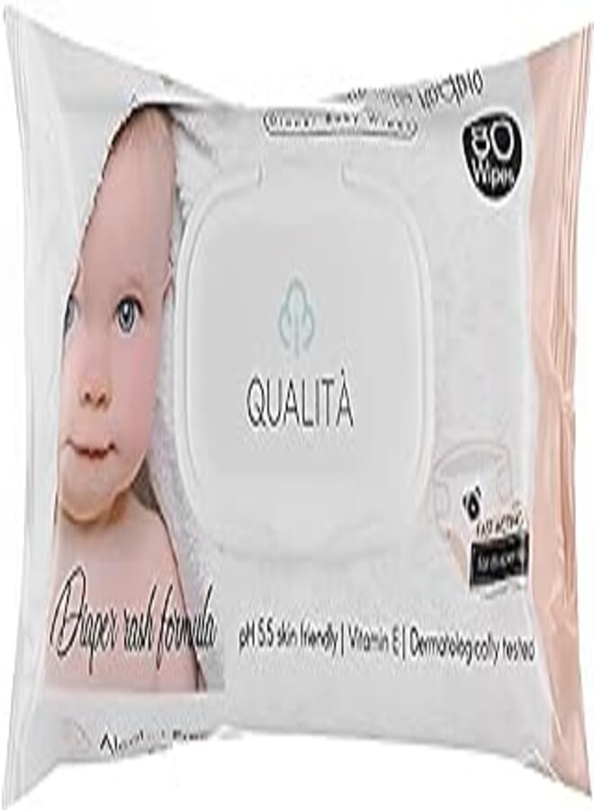 Qualita Baby Wipes Diaper Rash Formula 80 wipes