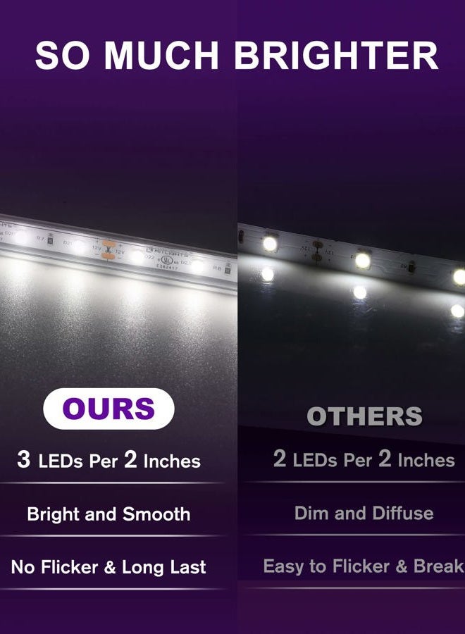 HitLights LED Strip Lights Waterproof Cool White 16.4FT 300LEDs 5000K LED Tape Light 23.5W 12V 2835 UL-Listed Dimmable LED Strips for Home Outdoor Under Cabinet Decorations - Image 2