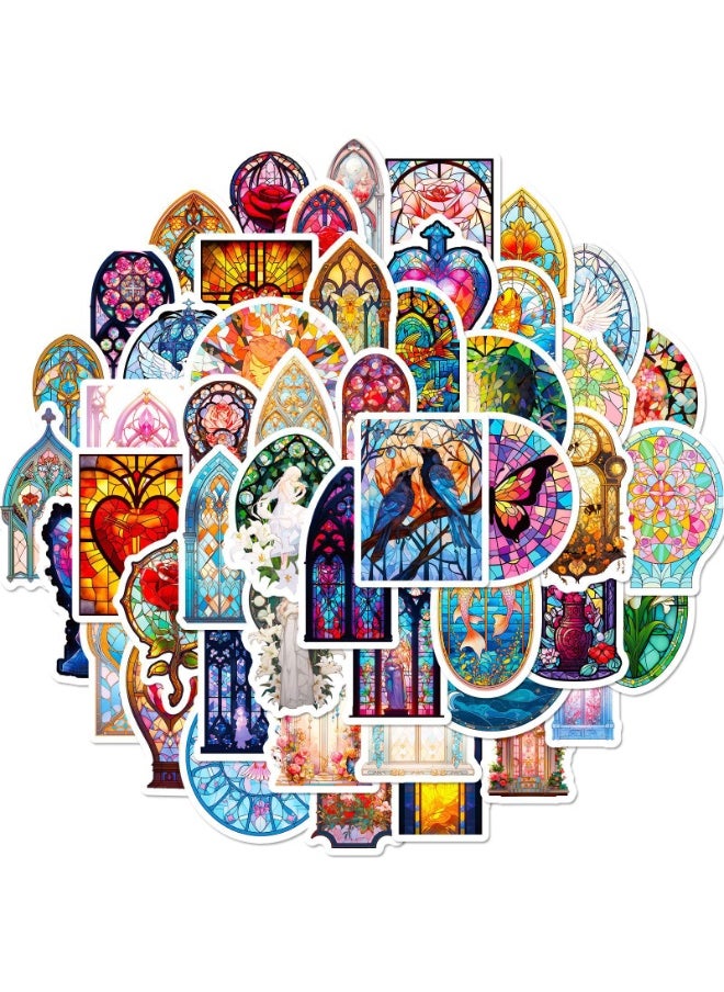 NIBEMINENT 50 Pcs Blooming Baroque Window Flowers Deco Kit Waterproof Stickers, High Definition Printing Bright Colors, Suitable for Laptop Skateboard Luggage Water Bottle Guitar DIY  - Image 1
