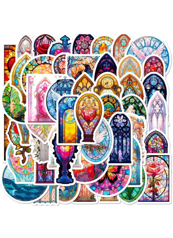 NIBEMINENT 50 Pcs Blooming Baroque Window Flowers Deco Kit Waterproof Stickers, High Definition Printing Bright Colors, Suitable for Laptop Skateboard Luggage Water Bottle Guitar DIY  - Image 2