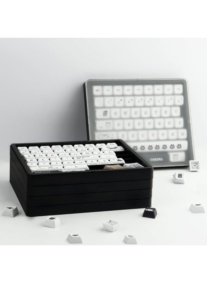 Hyekit Keycaps Storage Box, 4th Floor PBT Dustproof Display Case, 252 Keys Visible Top Cover Keycaps Collection Box for Cherry MOA XDA SA OEM MSA DSA Mao Profile Mechanical Keyboard Keycap (Black) - Image 3