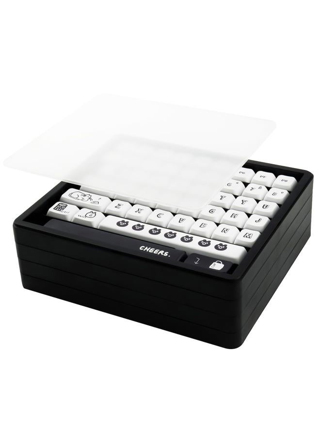 Hyekit Keycaps Storage Box, 4th Floor PBT Dustproof Display Case, 252 Keys Visible Top Cover Keycaps Collection Box for Cherry MOA XDA SA OEM MSA DSA Mao Profile Mechanical Keyboard Keycap (Black) - Image 1