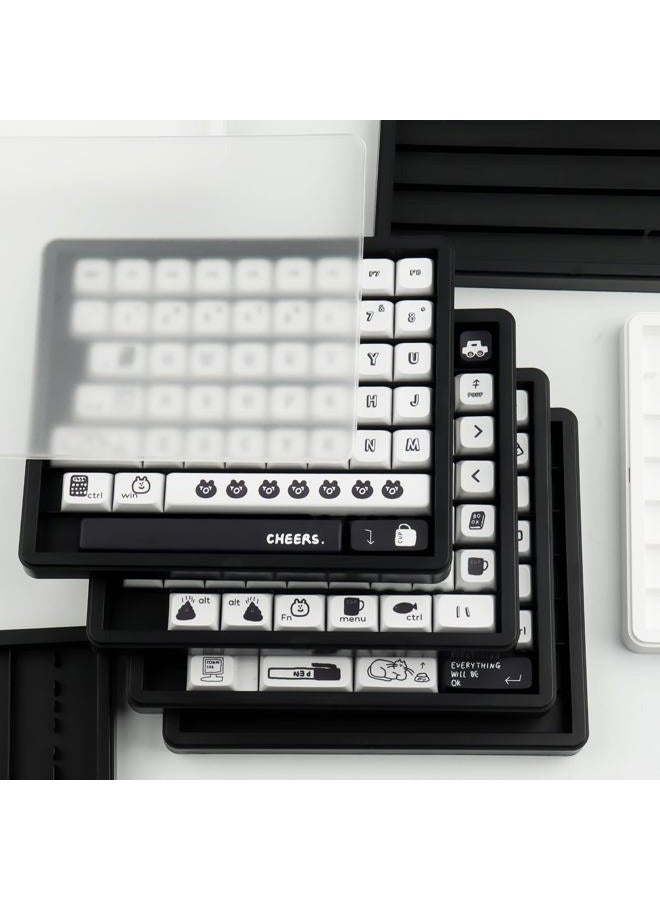 Hyekit Keycaps Storage Box, 4th Floor PBT Dustproof Display Case, 252 Keys Visible Top Cover Keycaps Collection Box for Cherry MOA XDA SA OEM MSA DSA Mao Profile Mechanical Keyboard Keycap (Black) - Image 5