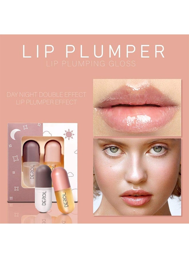 ديرول مجموعة ممتلئة الشفاه ، سيروم طبيعي للشفاه والعناية بالشفاه ، قناع الشفاه ، ملمع الشفاه ، محسن الشفاه للامتلاء ، حشو الشفاه ، لإنشاء شفاه ممتلئة الجسم ، تقليل الخطوط الدقيقة والترطيب ، زيادة مرونة الشفاه (5.5 مل * 2) - Image 3