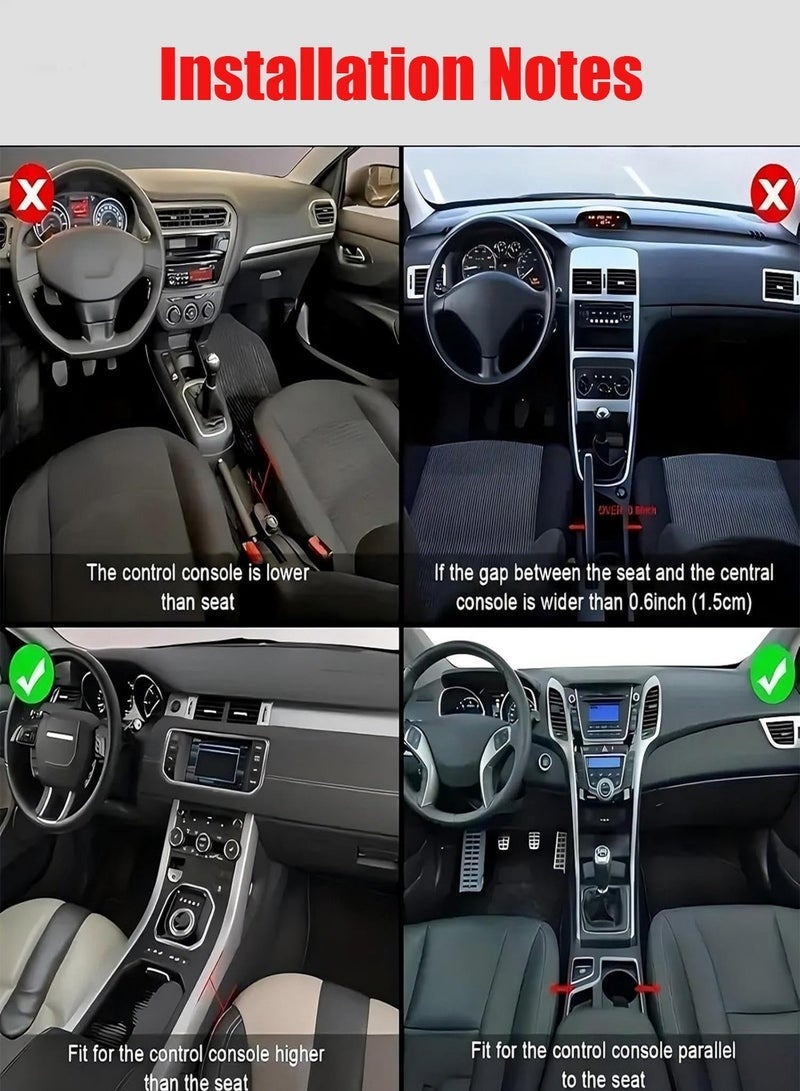 Car Seat Gap Filler 2 Pack Car Storage Box Seat Organizer Car Console Storage with Cup Holder and Charging Cable Hole for Cups, Cell Phones, Keys, Chargers (Carbon Fiber Pattern) - Image 4