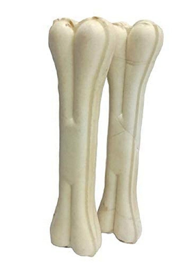 عظام مضغ كالسيوم مضغوطة فاخرة مقاس 10 بوصات من الجلد الخام - تجعل الأسنان واللثة صحية وتدوم طويلاً - (عبوة من قطعتين) - Image 1