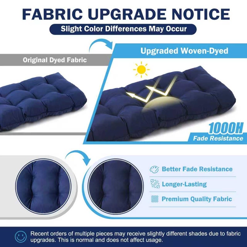 IPYNBAP Outdoor Bench Cushion, 59x18x5 Inch, Waterproof Bench Cushion for Outdoor/Indoor Furniture, Tufted Patio Bench Seat Cushion, Fade Resistant Outdoor Cushions for Porch Swing Couch, Navy Blue - Image 5