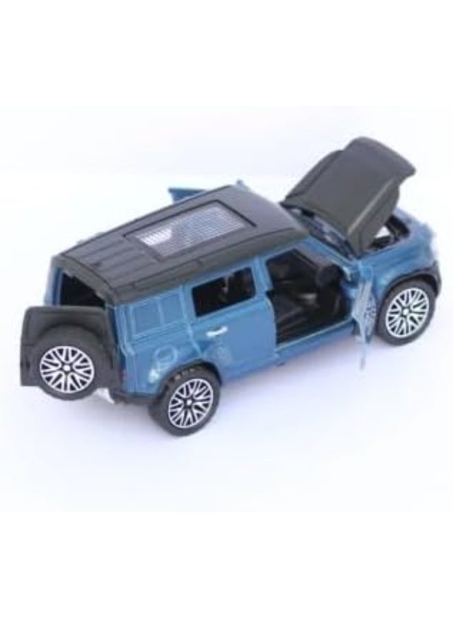 Land Rover Defender Die-cast Model with Opening Doors - Realistic Decorative Car Figurine - Blue & Grey. - Image 1