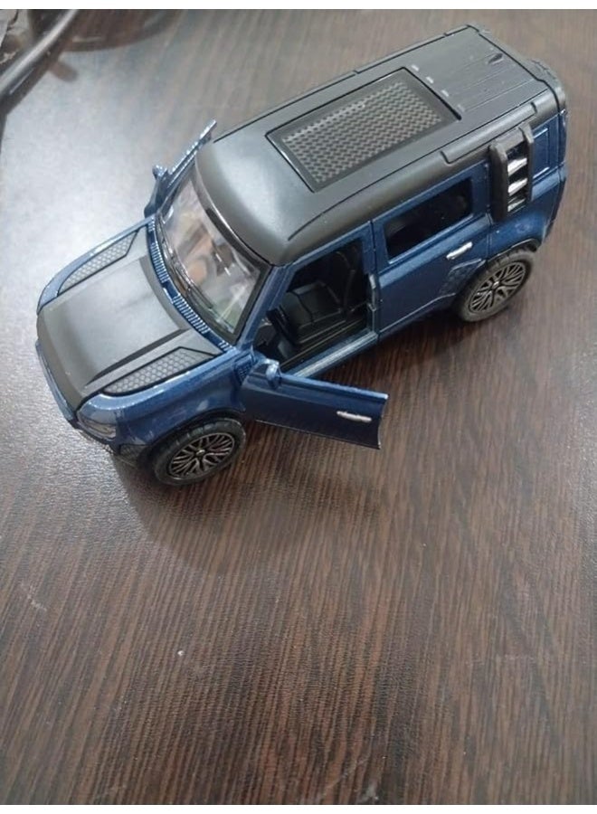 Land Rover Defender Die-cast Model with Opening Doors - Realistic Decorative Car Figurine - Blue & Grey. - Image 3