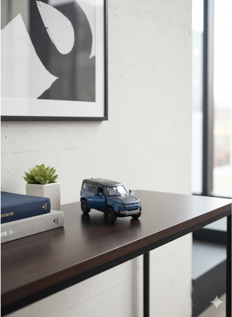 Land Rover Defender Die-cast Model with Opening Doors - Realistic Decorative Car Figurine - Blue & Grey. - Image 5