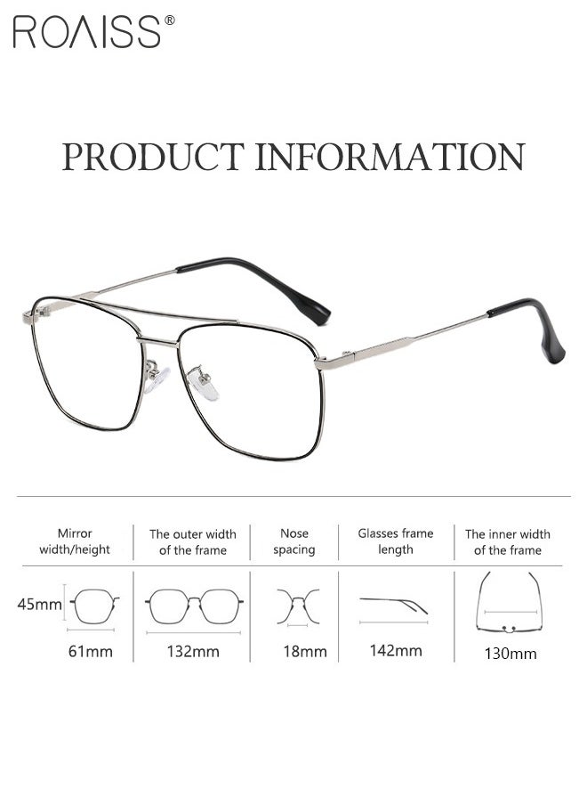 roaiss Blue Light Blocking Glasses Blue Light Filter Computer Reading Gaming TV Phones Oversized Eyeglasses Fashion Anti Eyestrain Headache Eyewear for Women Men Black Silver  - Image 4