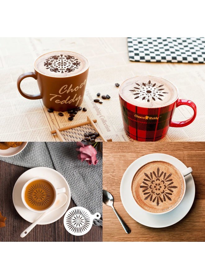 Konsait Cookie Template Stencil, 20 Pack Mandala Stencils for Coffee Cake Decorations, Reusable Template Stencils for Foam Barista Oatmeal Hot Chocolate Party Decoration Supplies Dot Painting Crafts - Image 5
