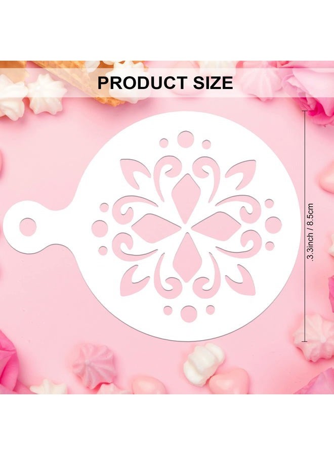 Konsait Cookie Template Stencil, 20 Pack Mandala Stencils for Coffee Cake Decorations, Reusable Template Stencils for Foam Barista Oatmeal Hot Chocolate Party Decoration Supplies Dot Painting Crafts - Image 2