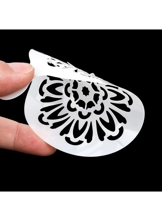 Konsait Cookie Template Stencil, 20 Pack Mandala Stencils for Coffee Cake Decorations, Reusable Template Stencils for Foam Barista Oatmeal Hot Chocolate Party Decoration Supplies Dot Painting Crafts - Image 3