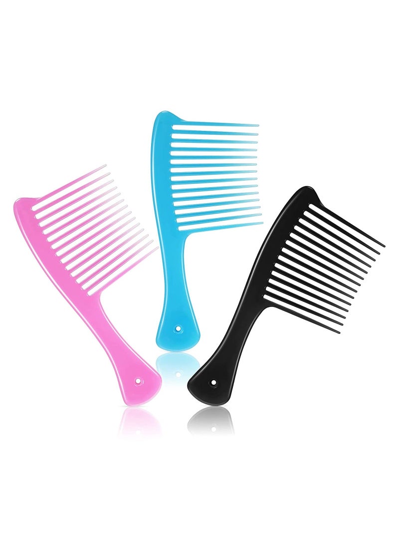 Y&D SYOSI Wide Tooth Comb Jumbo Rake Hair Detangler Salon Shampoo for Long and Curly Detangling Tools Three Color 6 Pieces  - Image 1
