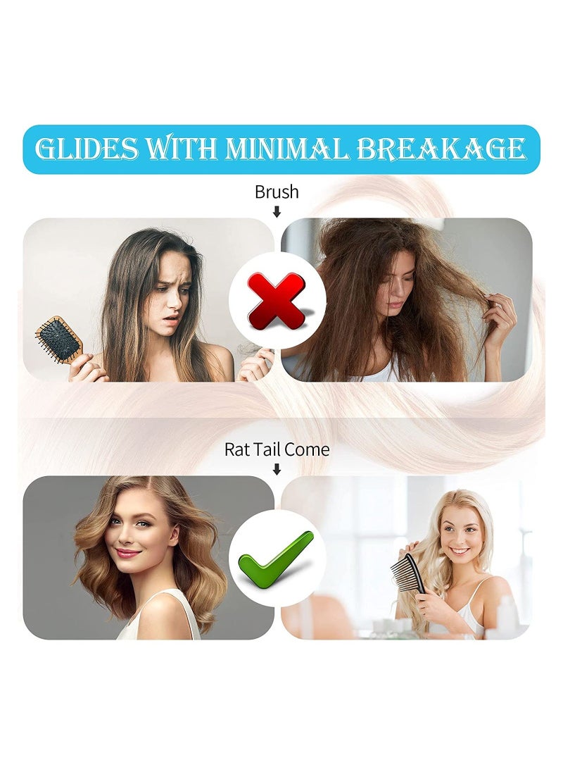 Y&D SYOSI Wide Tooth Comb Jumbo Rake Hair Detangler Salon Shampoo for Long and Curly Detangling Tools Three Color 6 Pieces  - Image 2