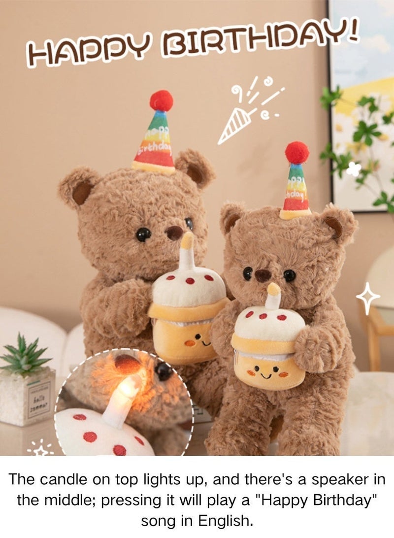 Yalla Pick Musical Teddy Bear, 40 cm Birthday Plush Toy with Light Up Candle, Sings Happy Birthday Song, Soft Stuffed Animal for Girls Boys Kids Party Gift - Image 4