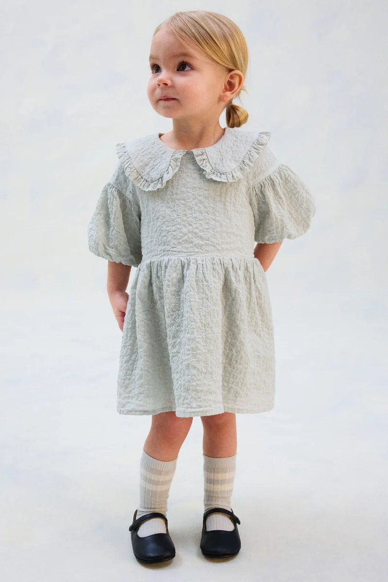 H&M Puff-sleeved cotton dress
