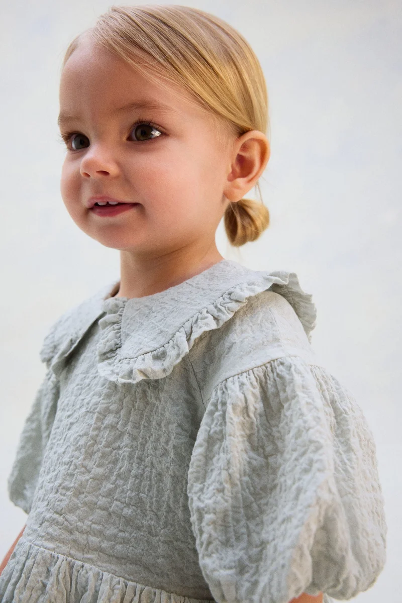 H&M Puff-sleeved cotton dress